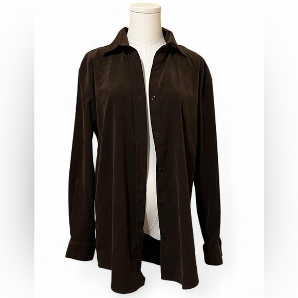 bill blass Jackets & Blazers - Vintage Bill Blass Espresso Brown Overshirt Button Down